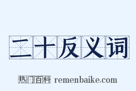 二十反义词是什么意思的图片